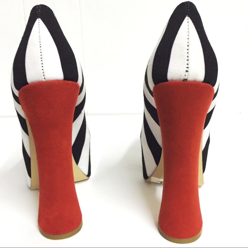 8 DOLCE VITA Rare “Vixen” Striped Platform Heels - Picture 5 of 7
